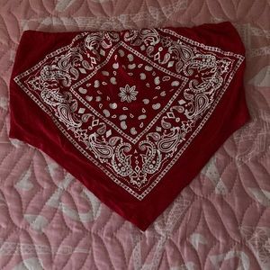 off the shoulder red bandanna top and only has been worn once.